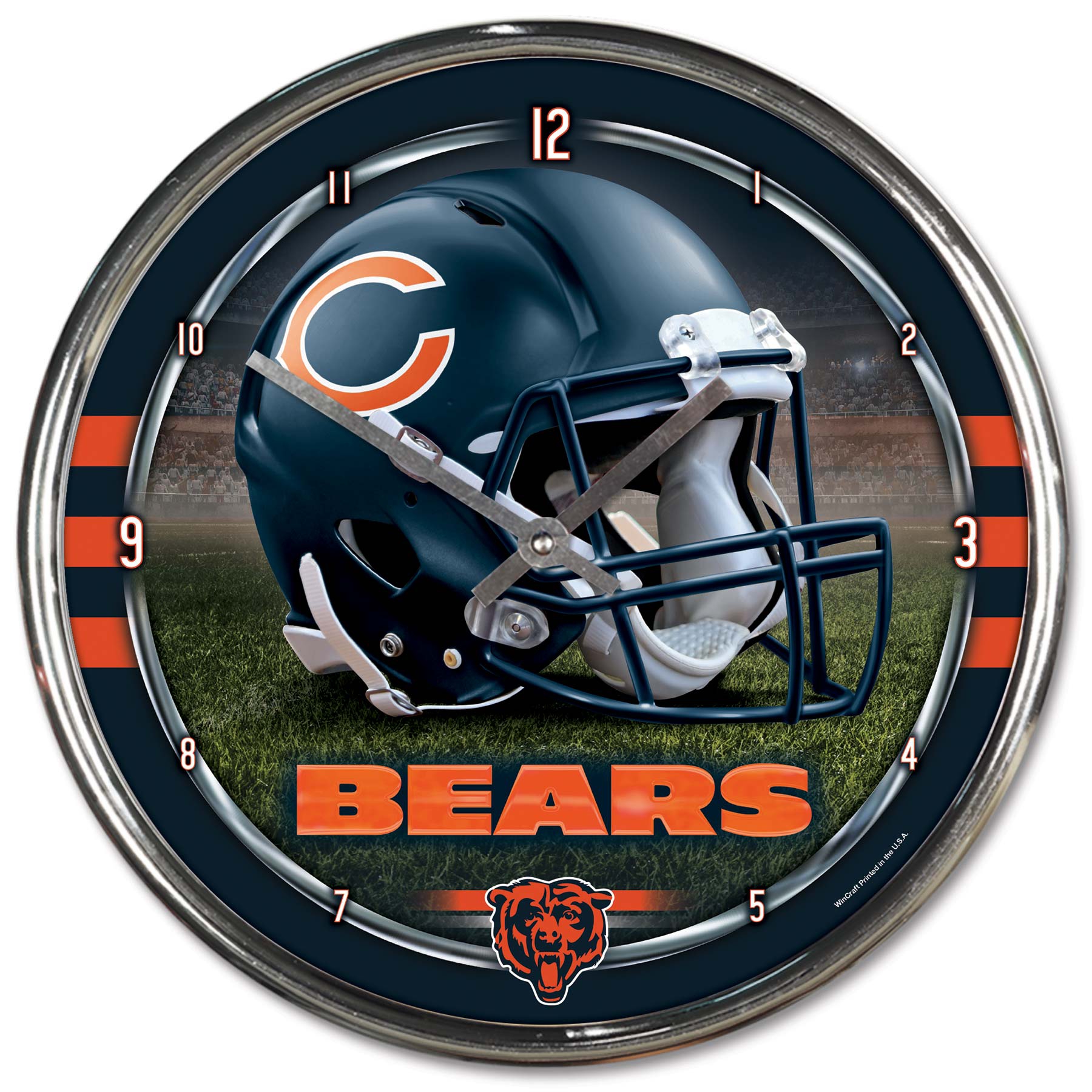 Chicago Bears Chrome NFL Wall Clock