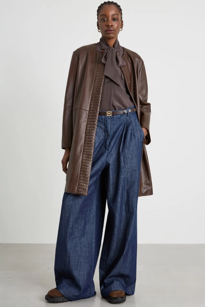 Lightweight denim trousers - BLUE