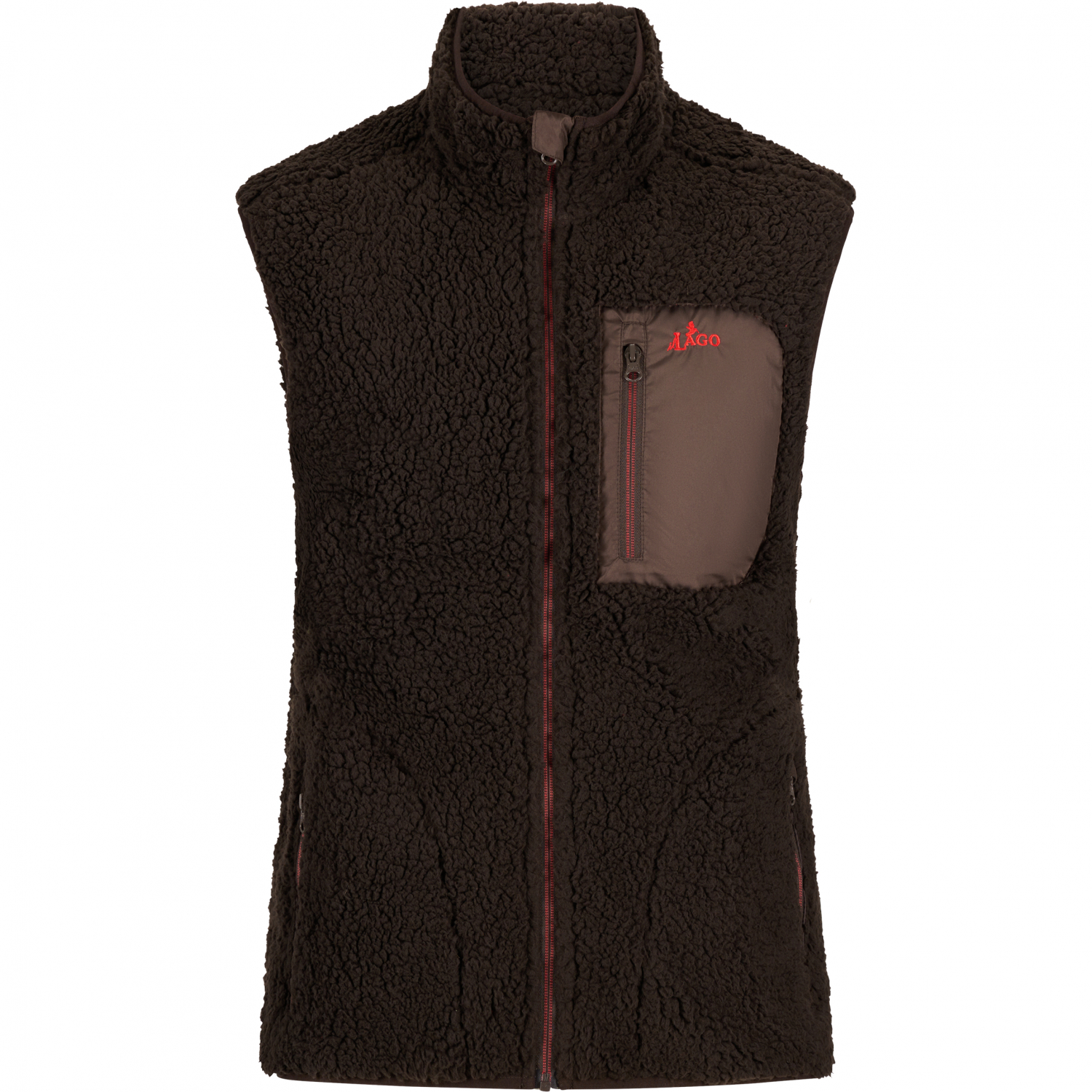 il Lago Prestige Teddy Fleece Waistcoat Men (Brown\/Red)