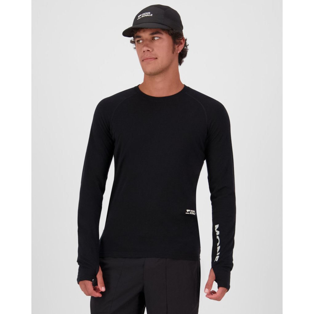 Mons Royale Temple Merino Long Sleeve Men - black