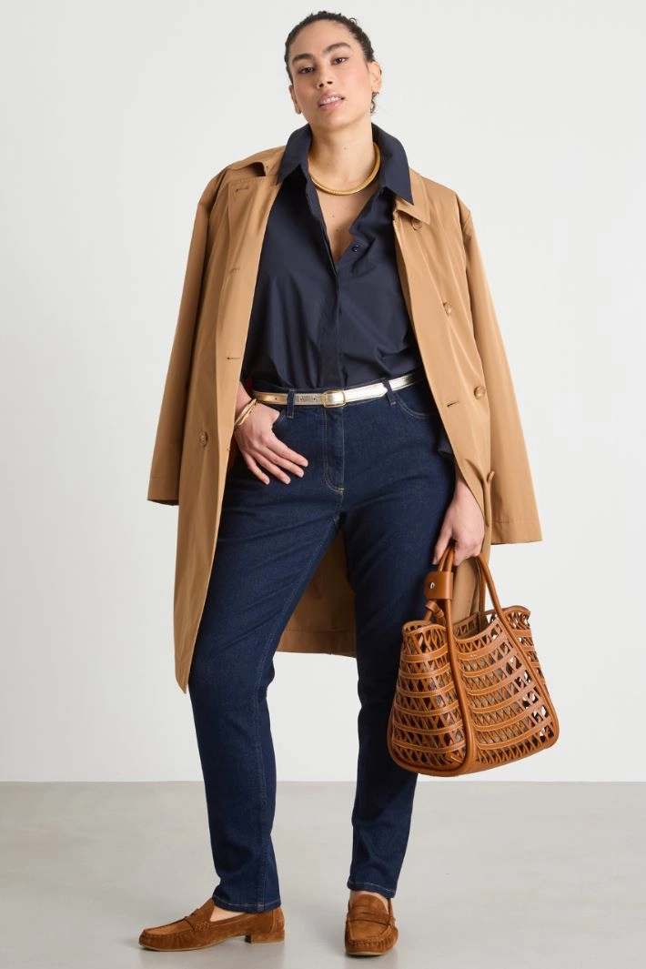 Side-slit jeans - BLUE