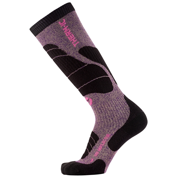 therm-ic Ski Merino Reflector Socks Women - fushia/gold
