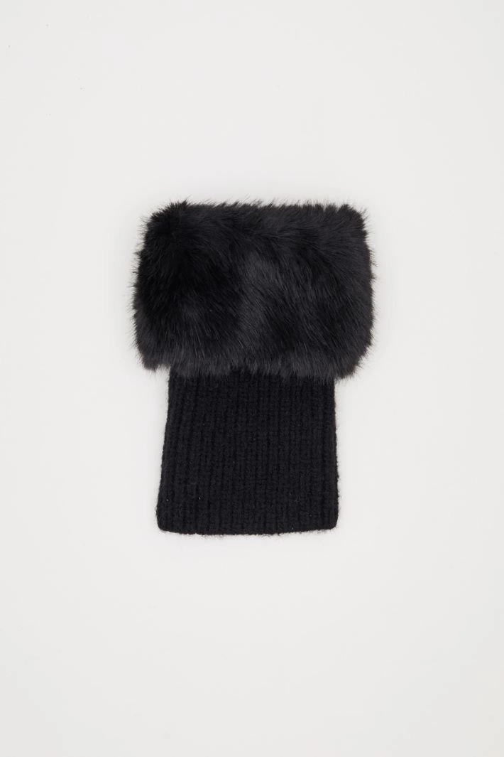 Wool-blend hand warmers - BLACK