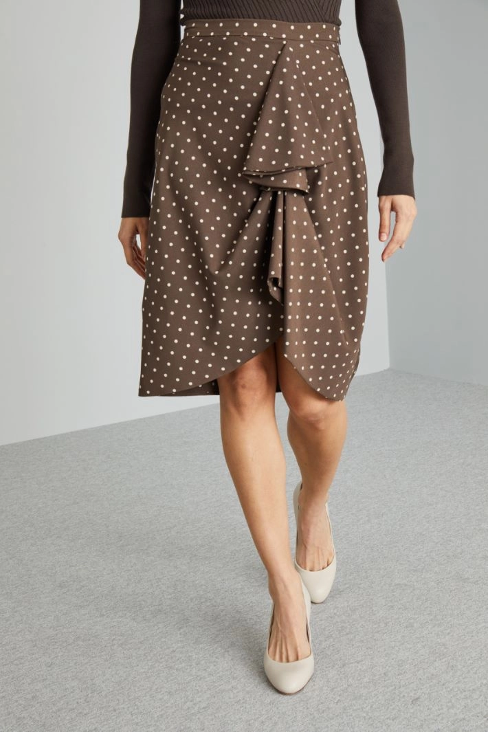 Tulip ruffled skirt - BROWN BUTTER