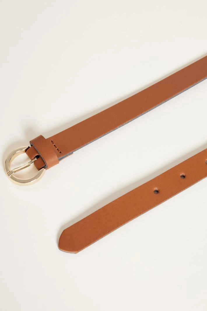 Leather belt - BROWN