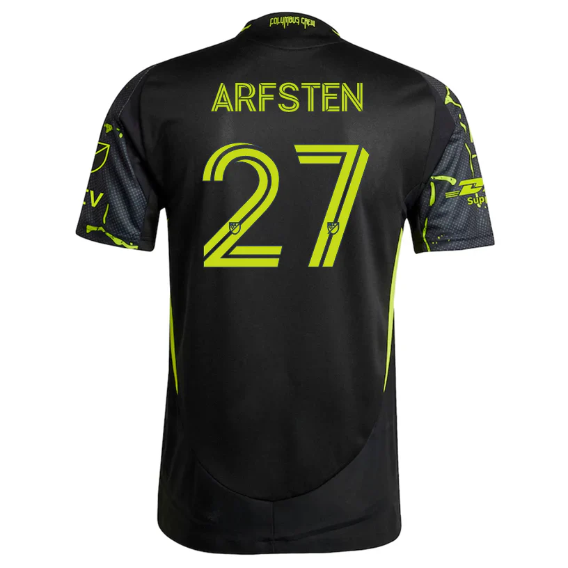 Max Arfsten Columbus Crew Authentic Away Jersey w/ MLS Patches 25/26 (Black/Yellow)