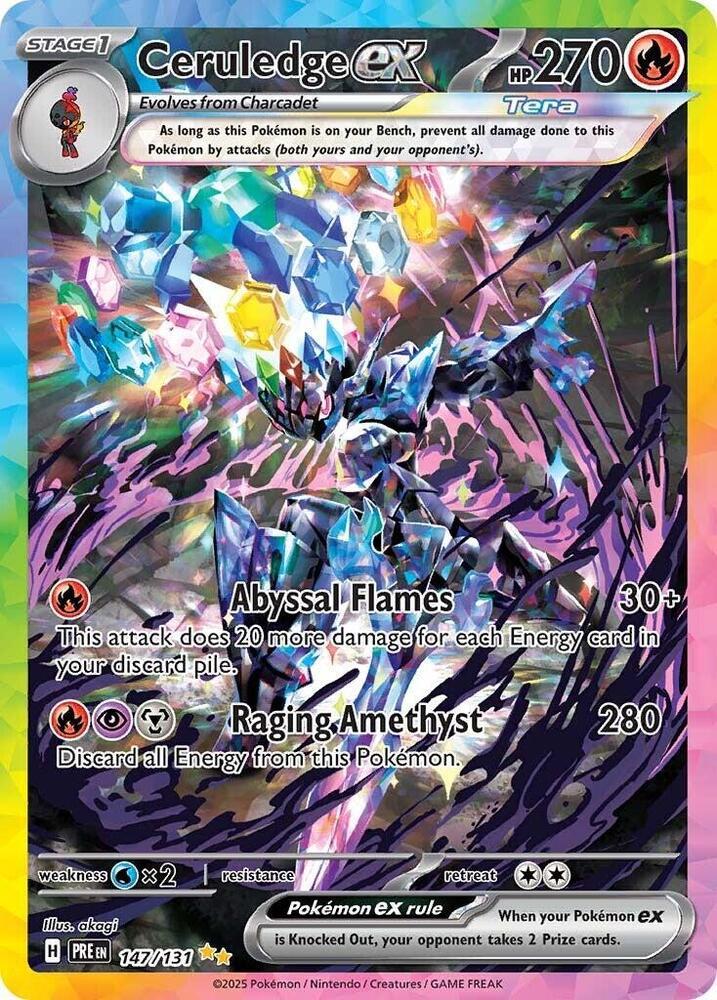 Pokemon SV: Prismatic Evolutions 147/131 Ceruledge ex Near Mint