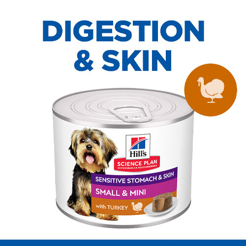 Hill's Science Plan Adult Sensitive Stomach & Skin Small & Mini - Turkey - 12 x 200g
