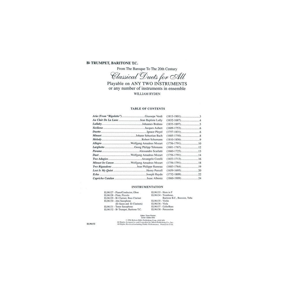 Alfred Music Publishing Classical Duets for All Trump – Thomann Ireland