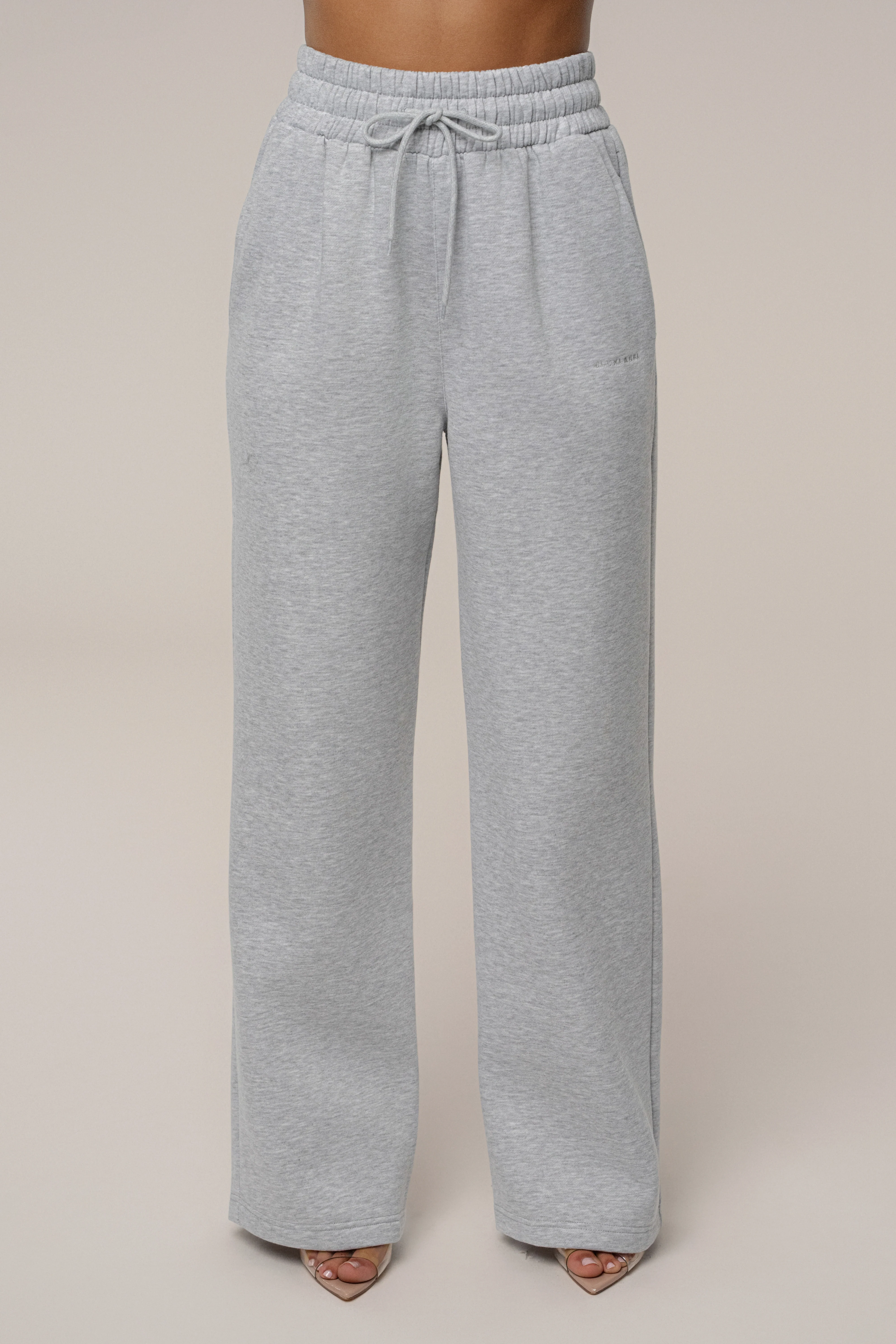 Heather Grey JLUXLABEL Logo Fleece Pants