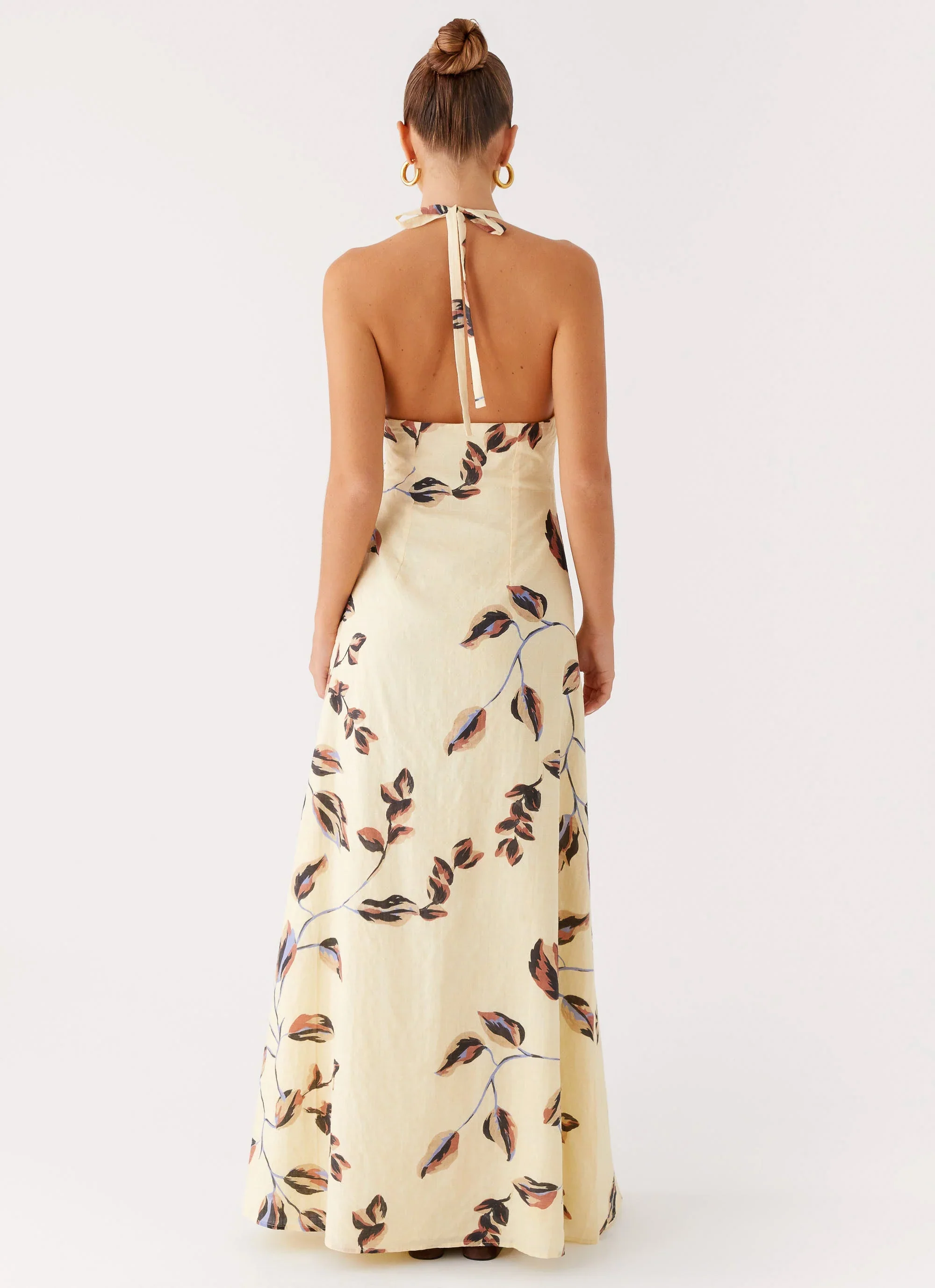 Elvina Halter Neck Maxi Dress - Buttercream Bliss