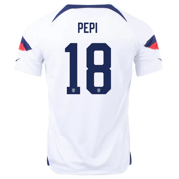 United States Ricardo Pepi Home Jersey 22/23 (White/Loyal Blue)