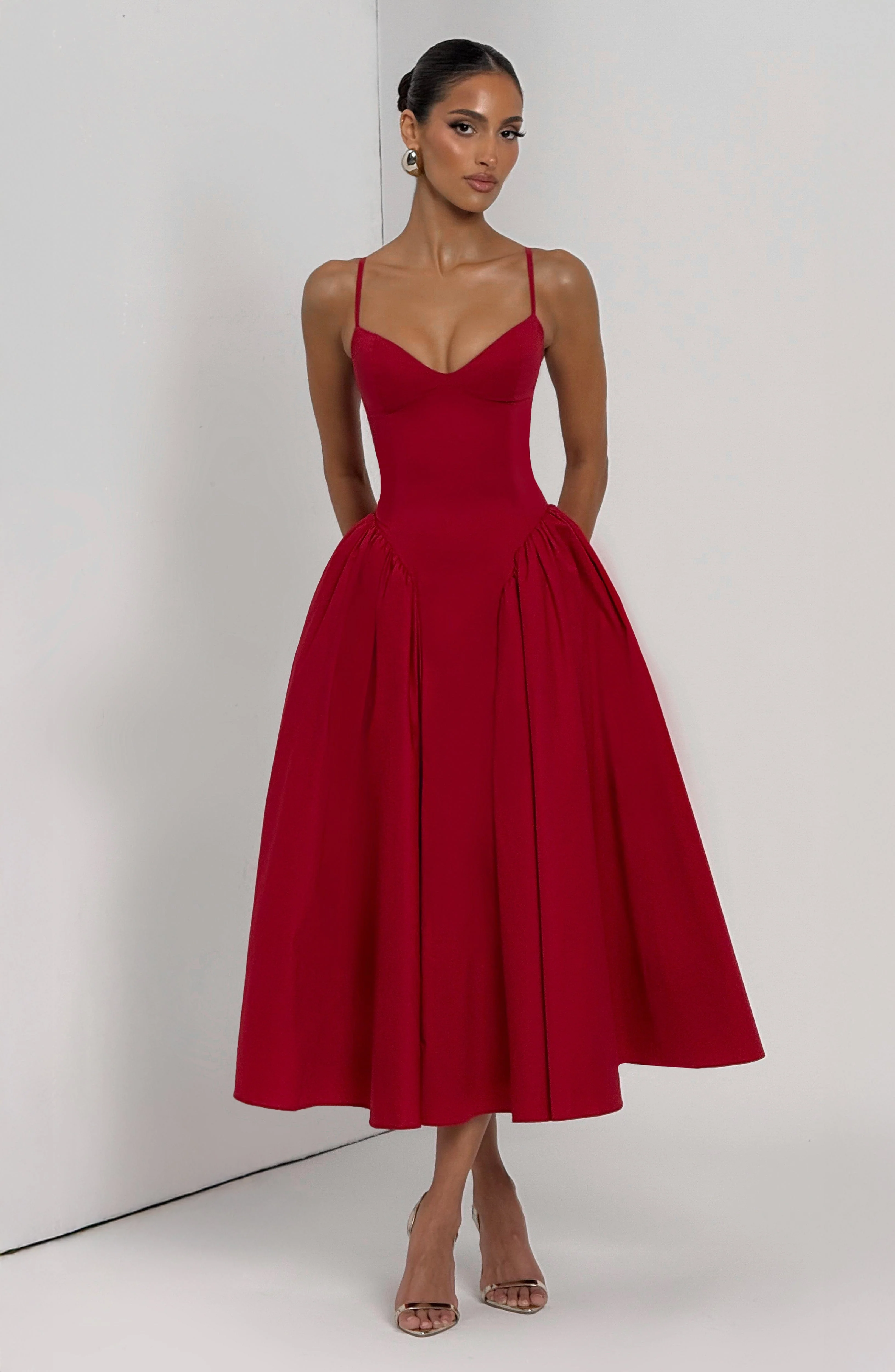 Emerson Midi Dress - Red