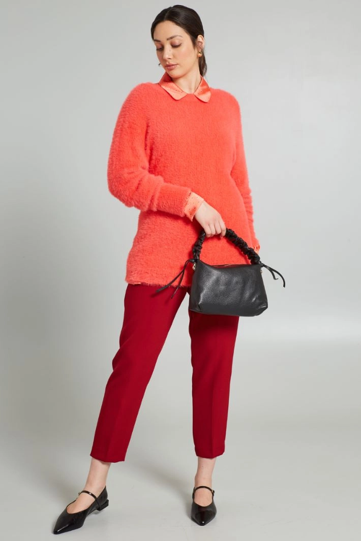 Brushed sweater - CORAL