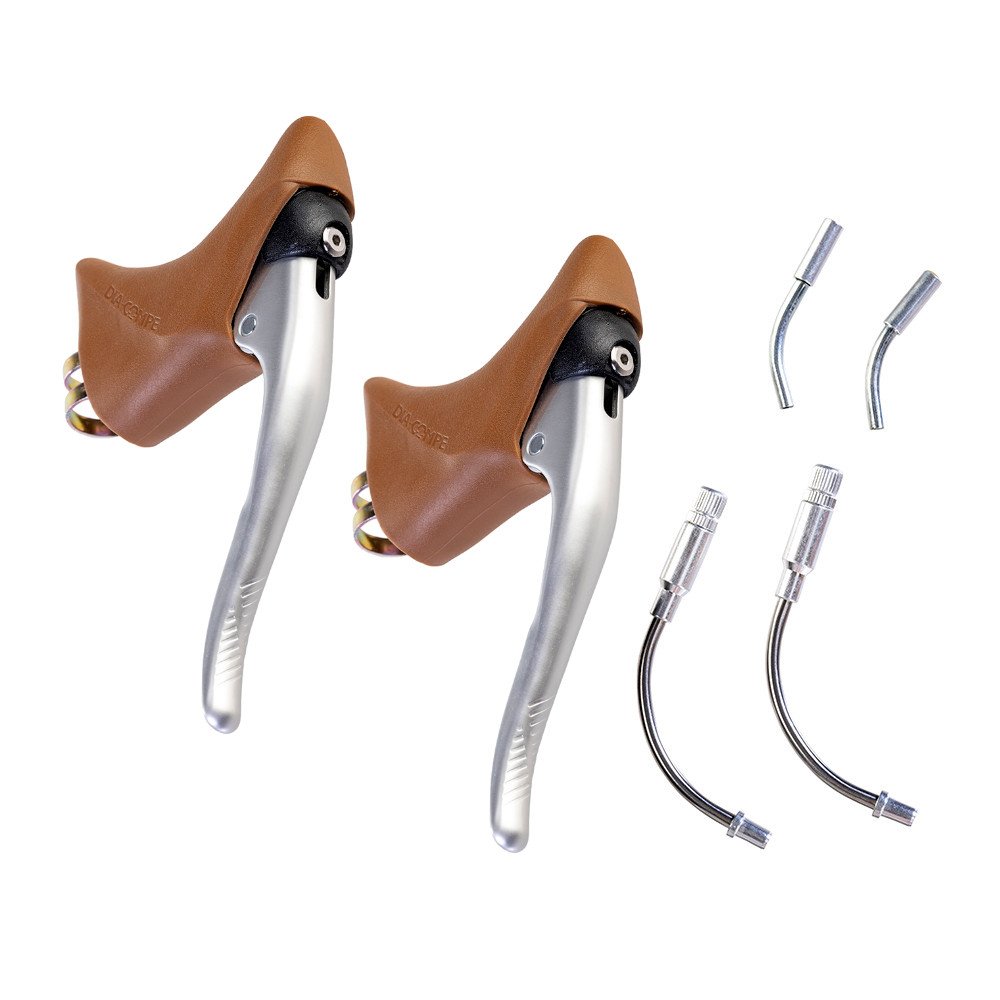 Dia Compe 287V - Brake Lever - Road | Pair | V-Brake | 23.8mm - brown/silver