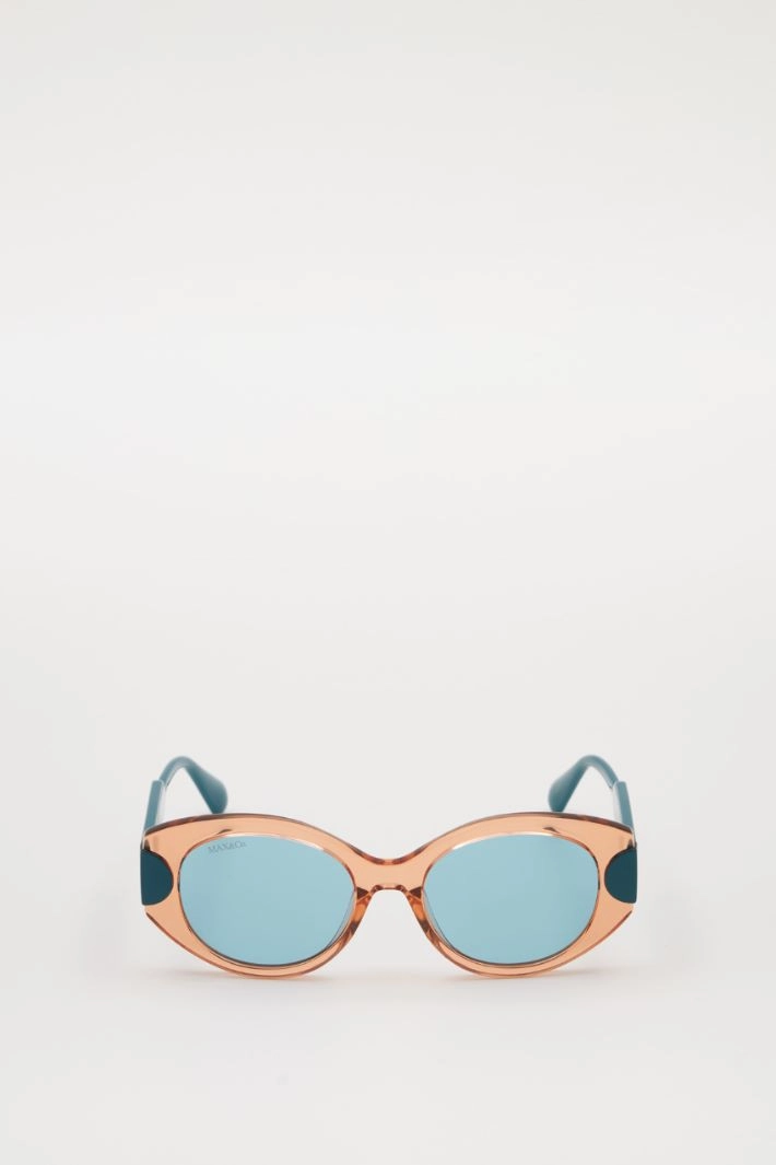 Glasses with contrasting temples - GREEN PINK