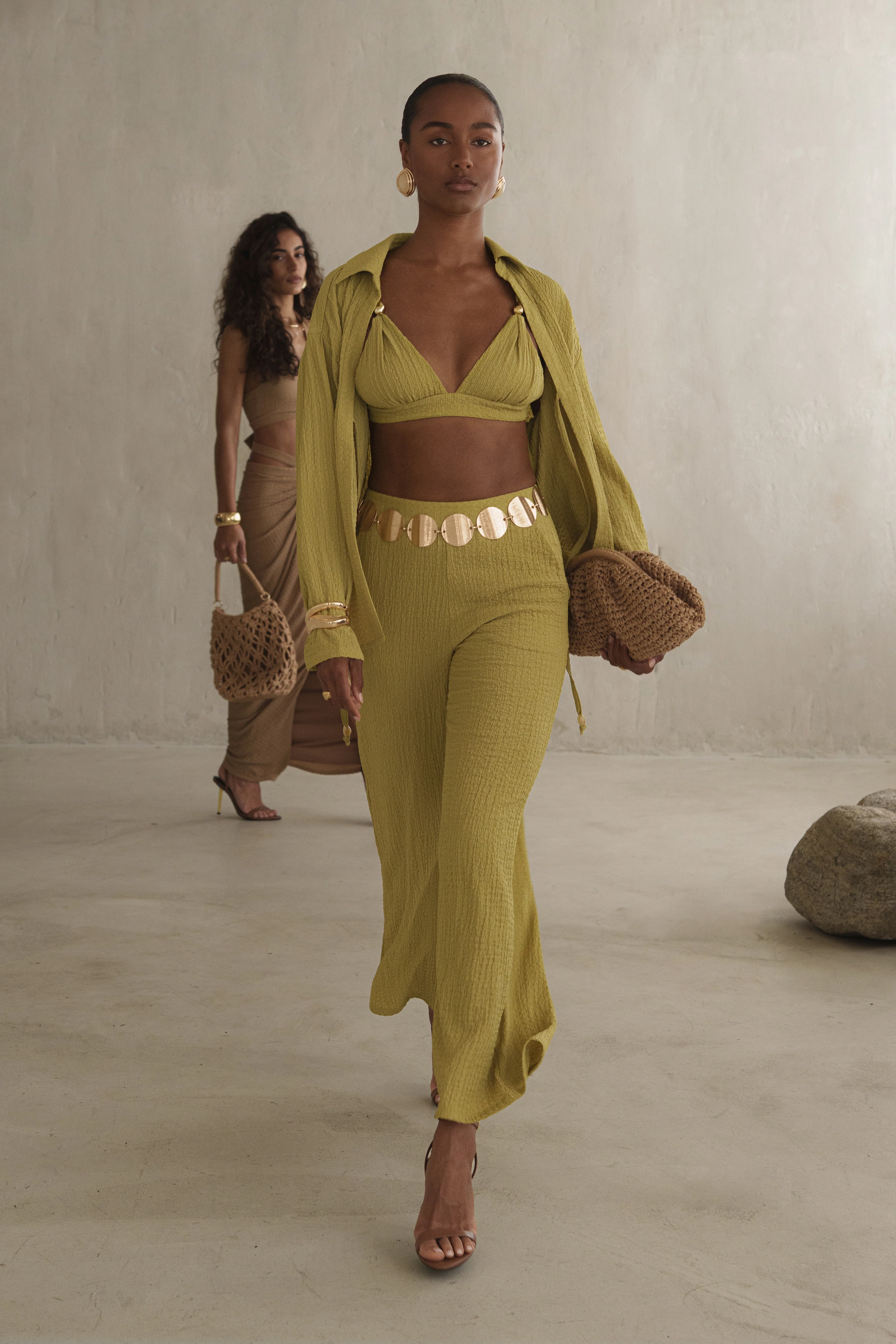 Lime Dockside Crepe Knit Bralette