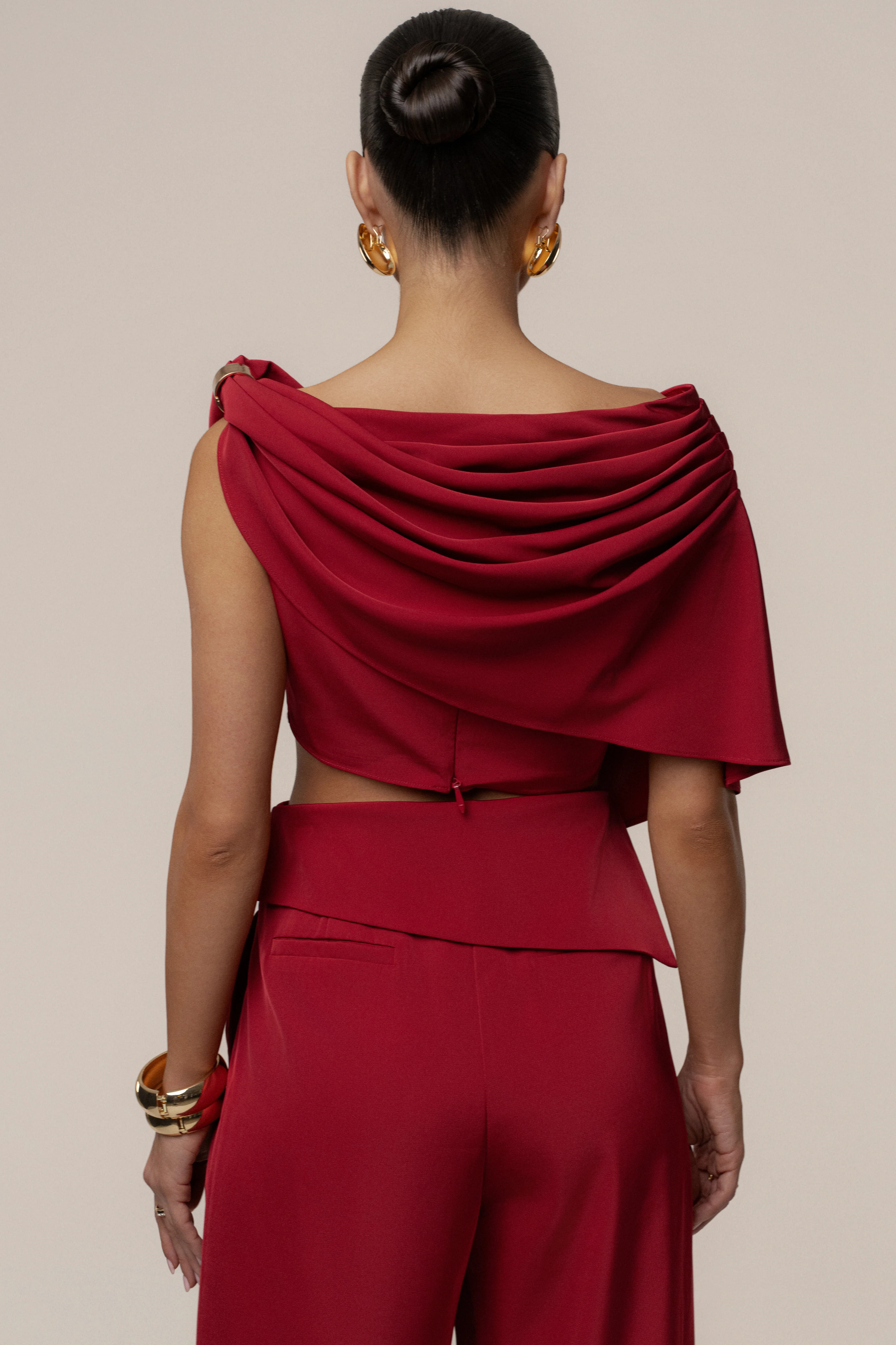 Red Gleam and Glow Satin Top