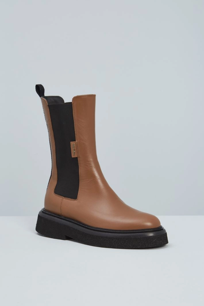 High ankle boots - LEATHER BLACK