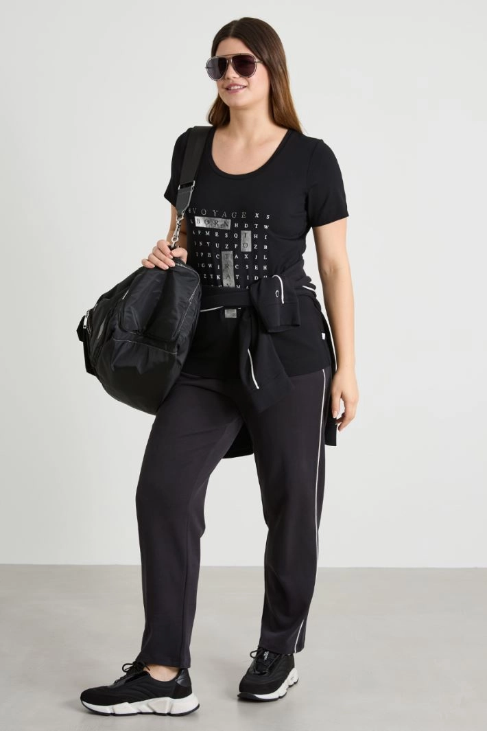 Printed jersey T-shirt - BLACK