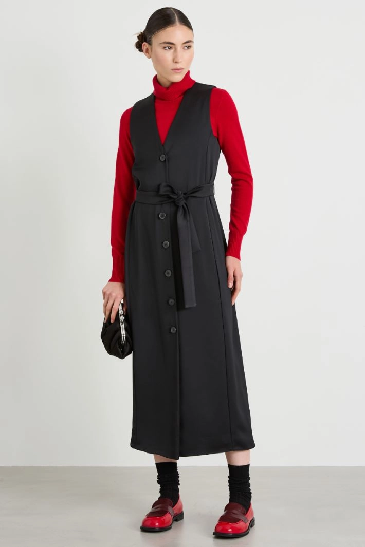 Belted shirt dress - BLACK
