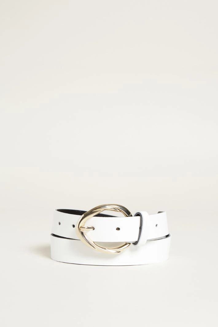 Leather belt - WHITE