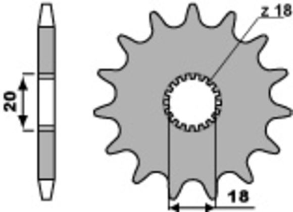 PBR Steel Standard 426 - 428 Countershaft SprocketRef: Pbr01367A / 1077703003