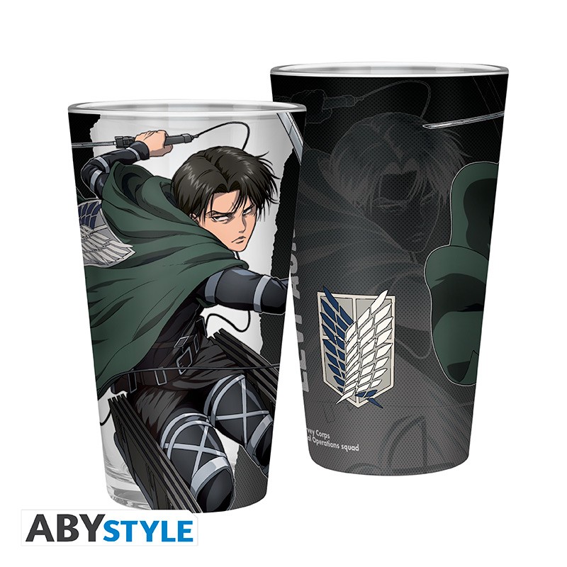 ATTACK ON TITAN Large Glass Levi S4