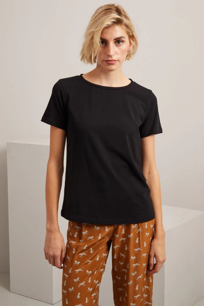 Cotton jersey T-shirt - BLACK