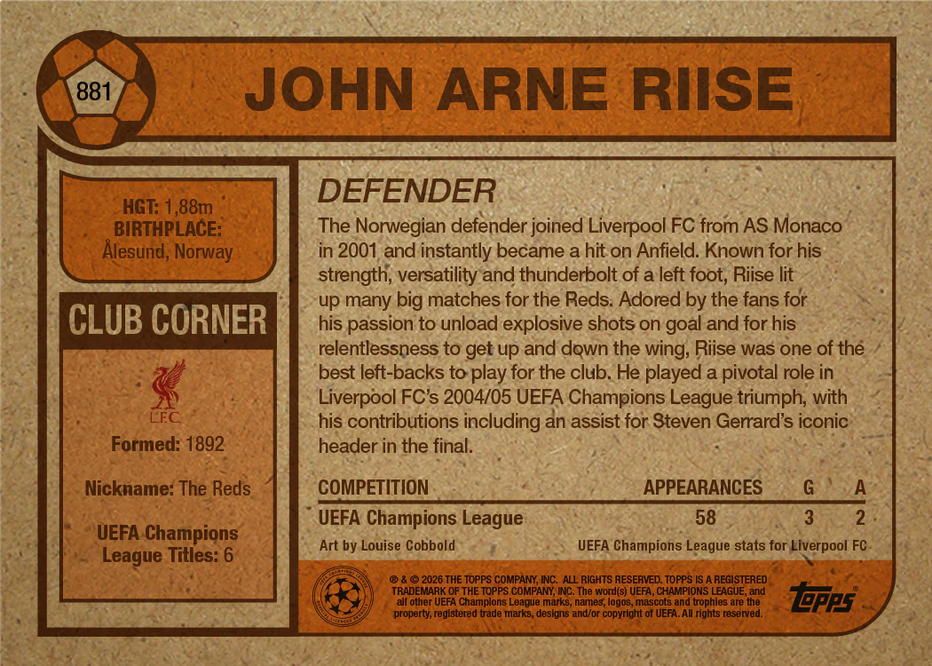 John Arne Riise - UCC Living Set® - Card 881