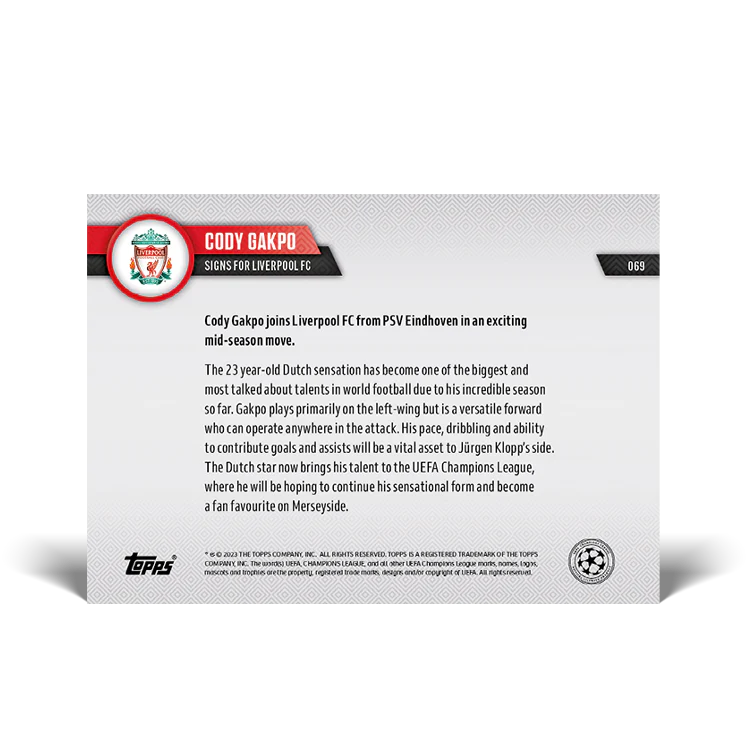 Topps UK - Signs for Liverpool FC - UCL TOPPS NOW® Card #69