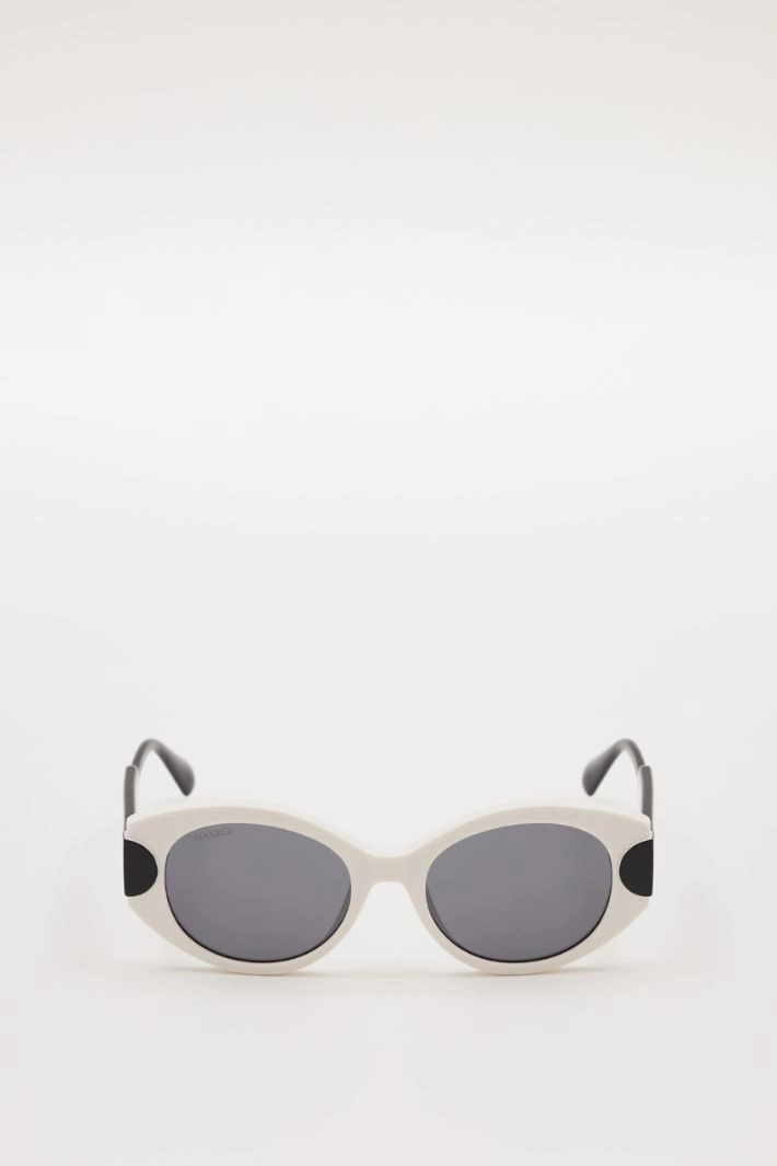 Glasses with contrasting temples - WHITE BLACK