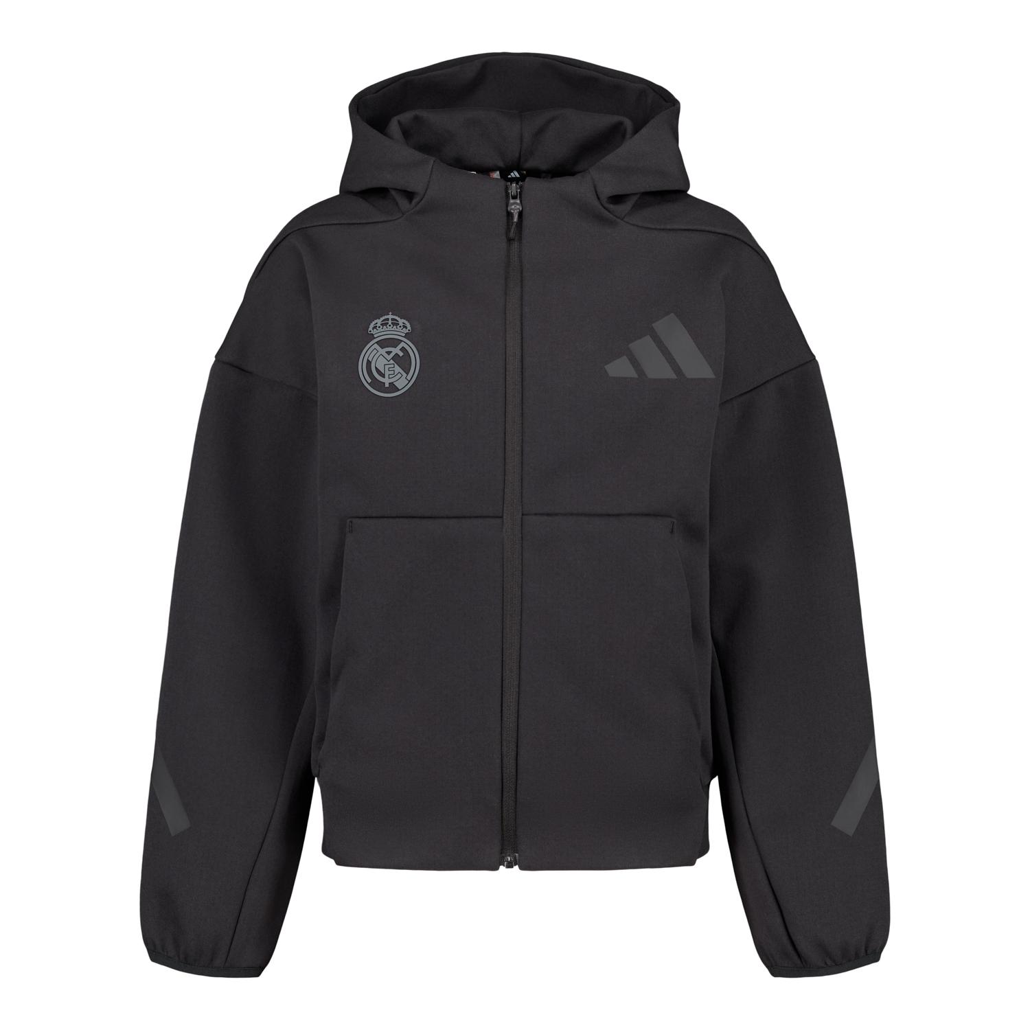 Kids adidas Real Urban Full Zip Hoodie Black/ Black