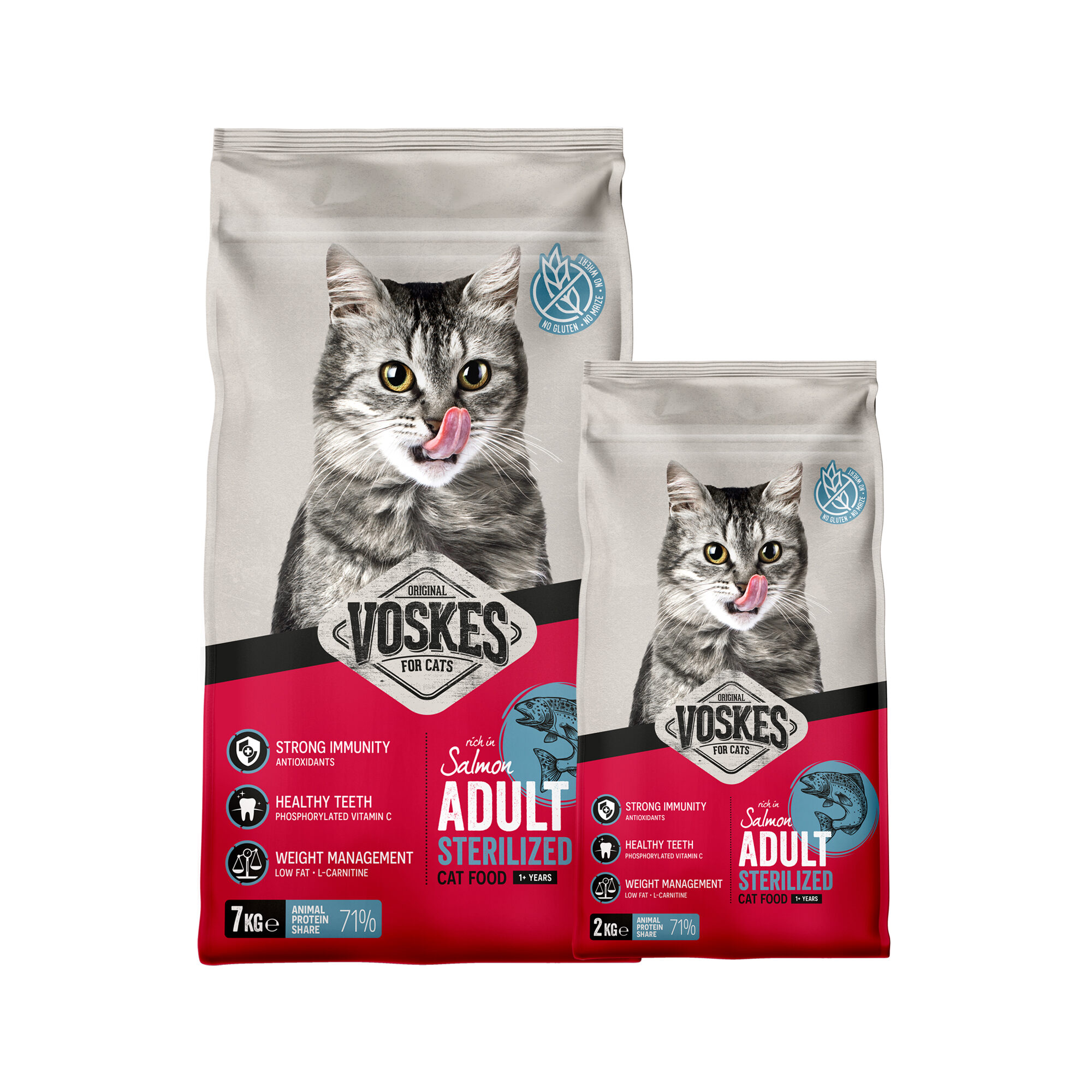 Voskes Adult Sterilized Cat Food - Salmon - 2kg
