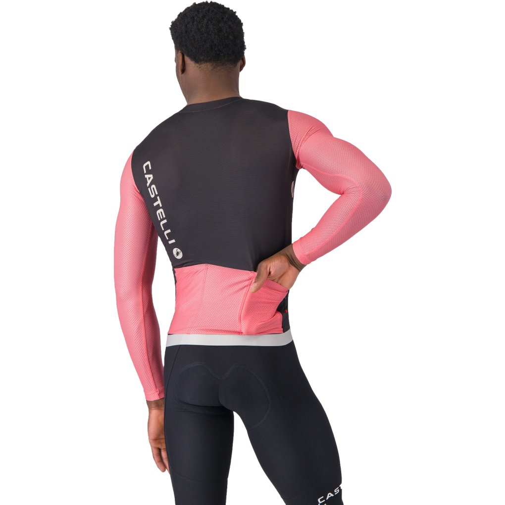 Castelli Corretto Long Sleeve Jersey Men - black/rosa giro-silver moon 010