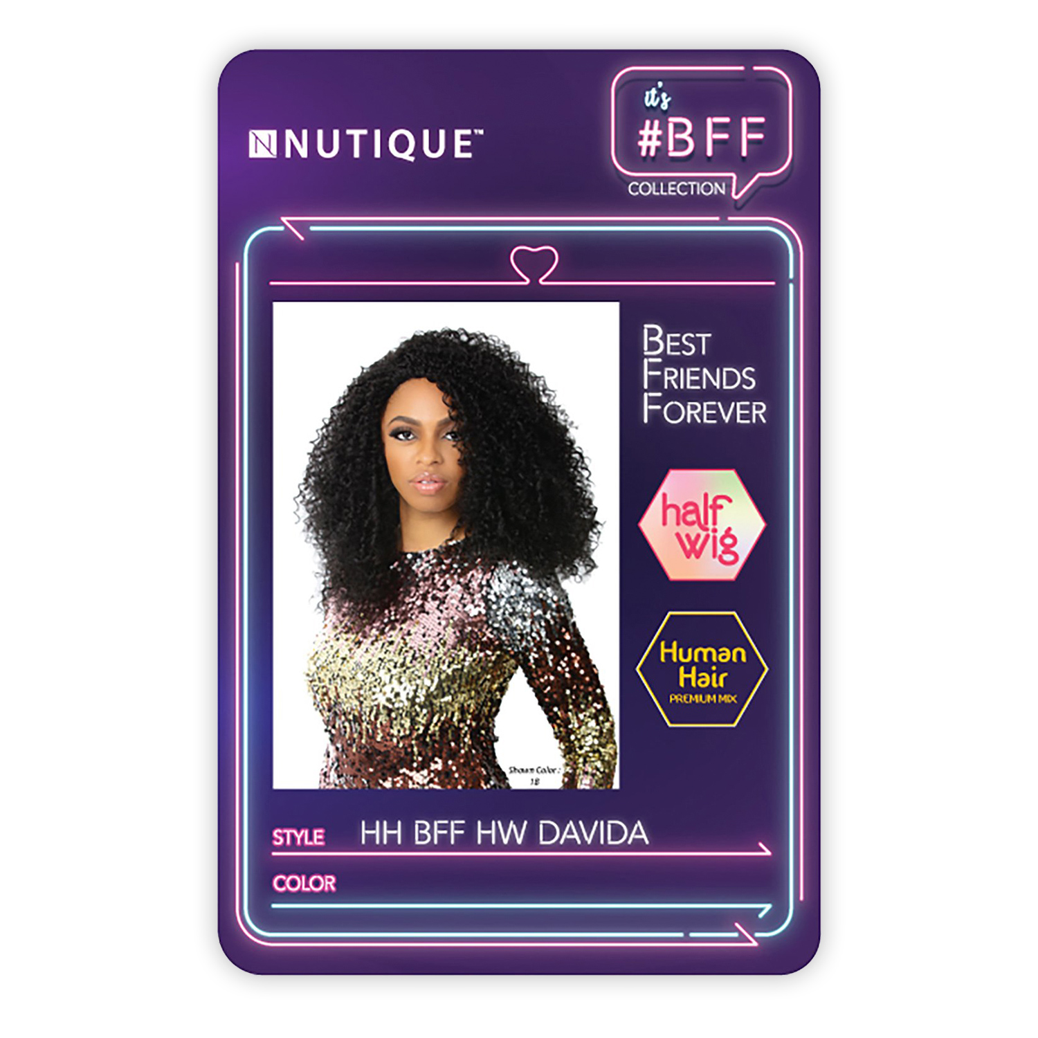 Nutique Human Hair Blend Half Wig HH BFF HW Davida