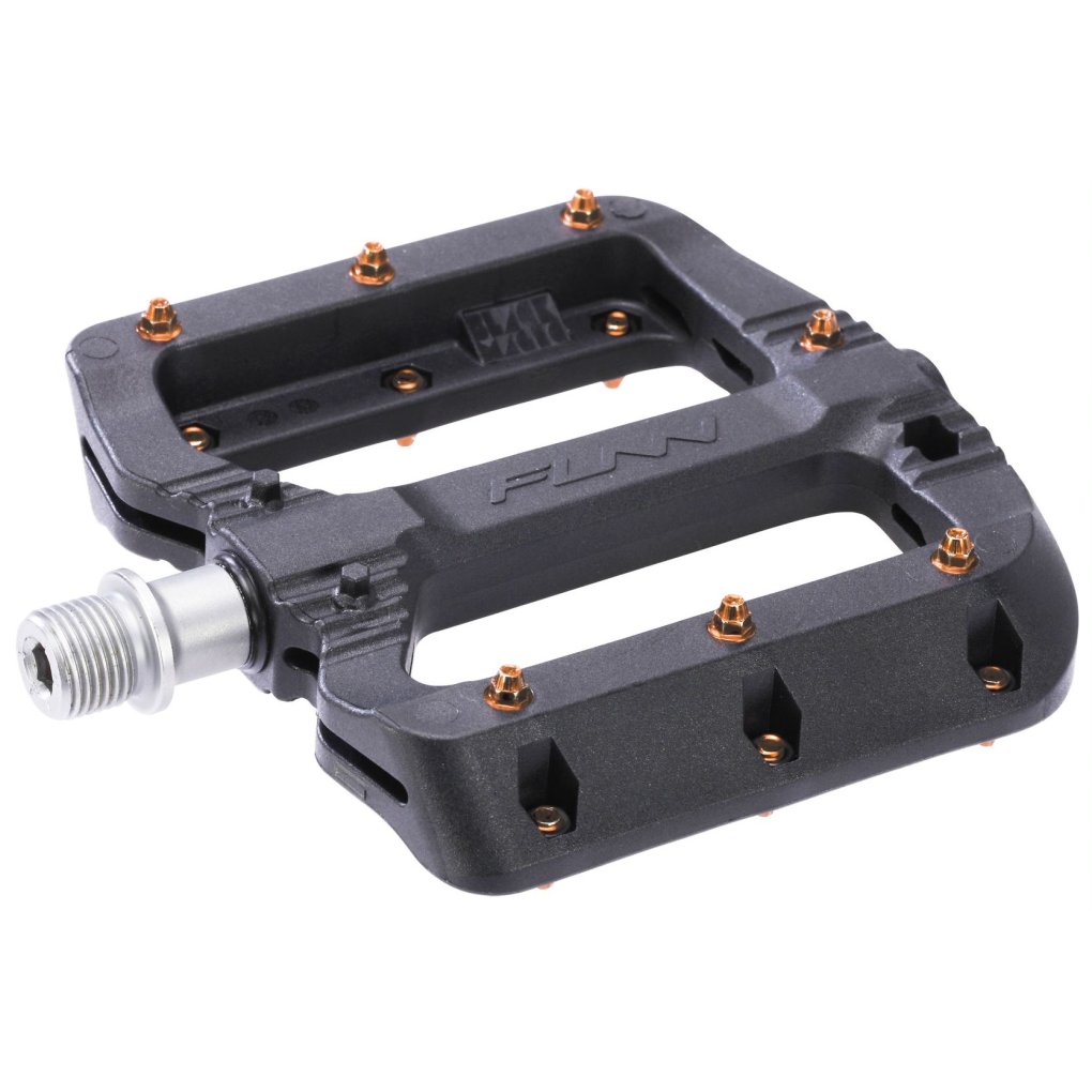 Funn Black Magic Flat Pedals - orange pins