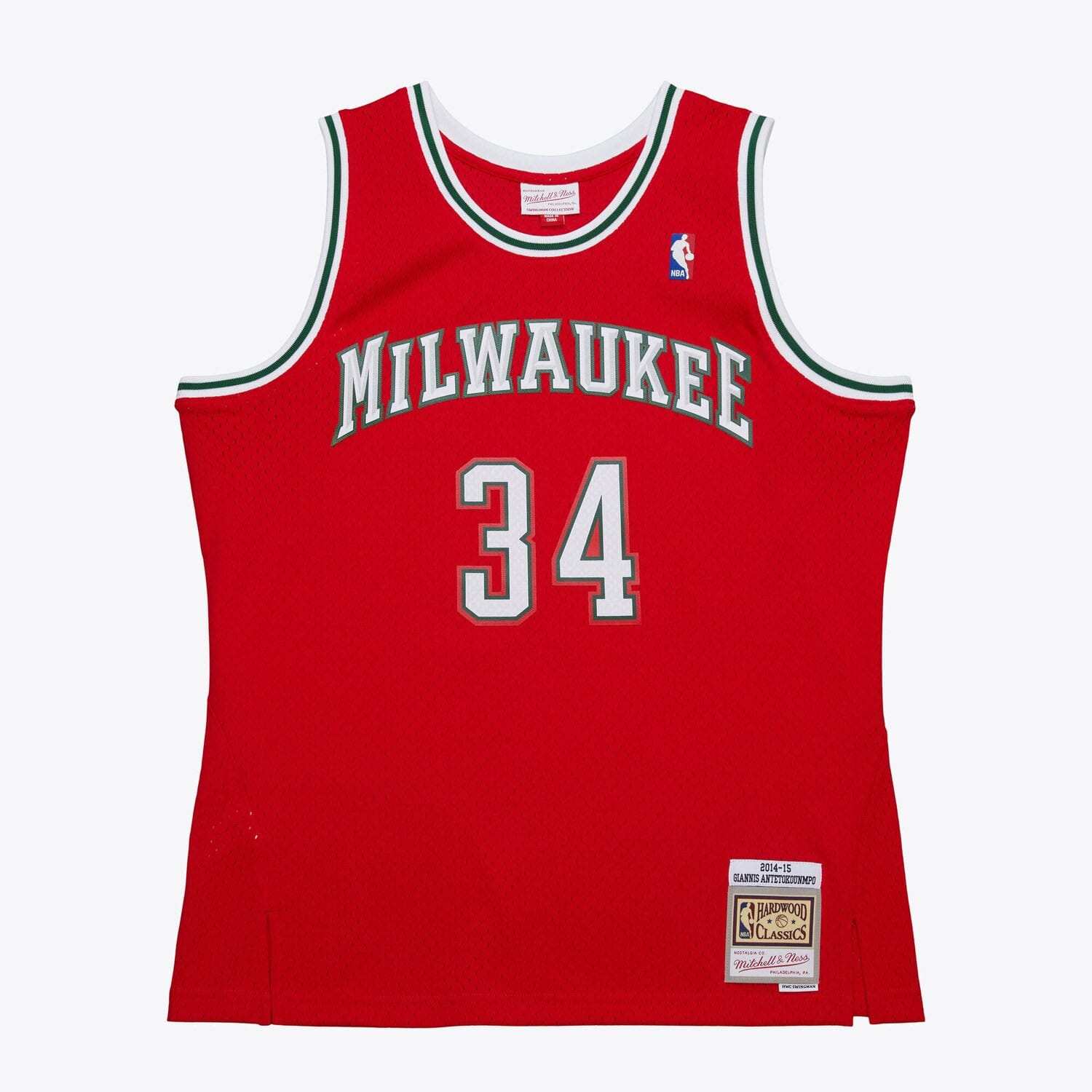 Giannis Antetokounmpo #34 Milwaukee Bucks 2014-15 Mitchell & Ness Swingman NBA Jersey Red