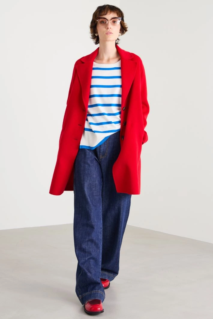 Viscose blend sweater - WHITE BLUE