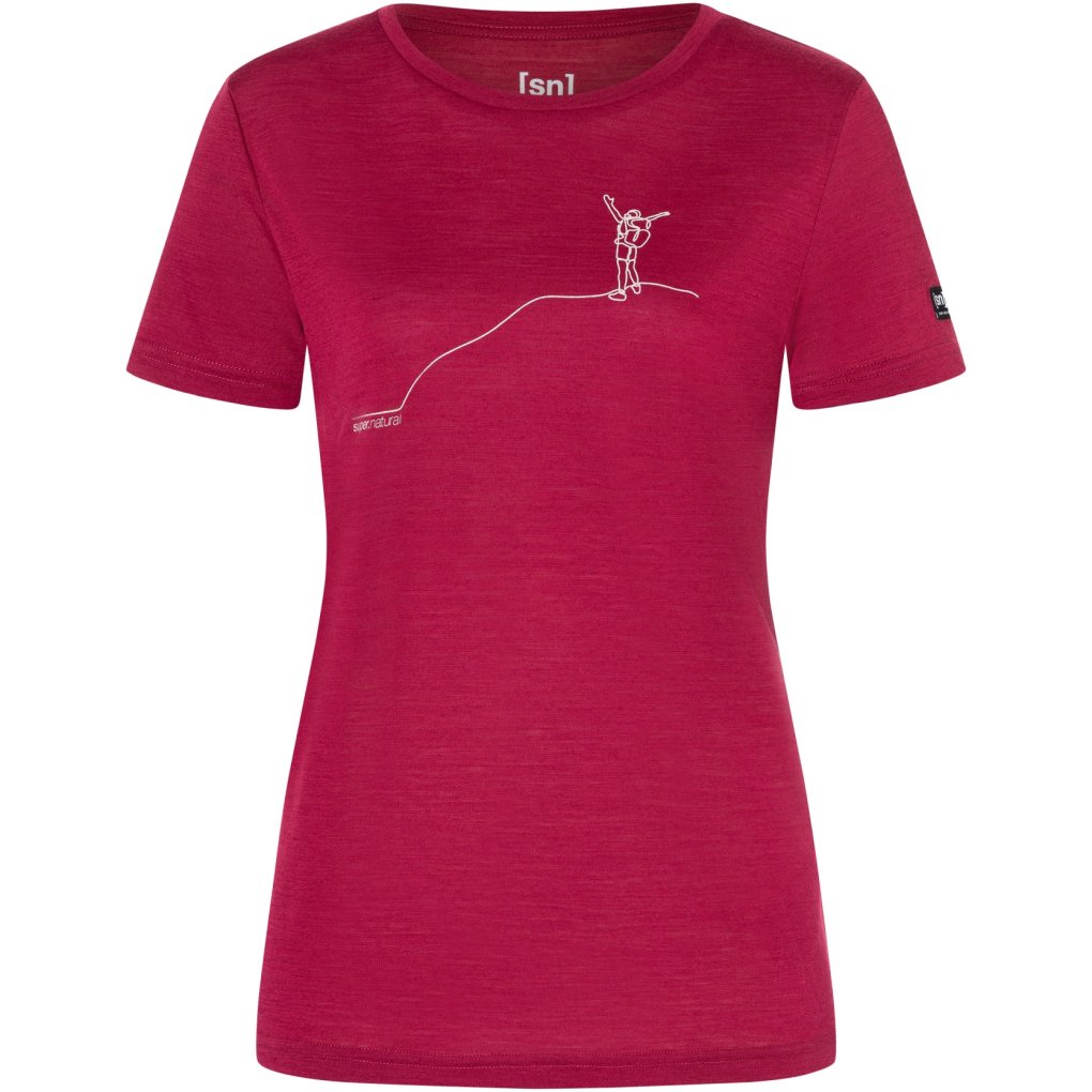 SUPER.NATURAL Bergglück Tee Women - Beet Red/Feather Grey
