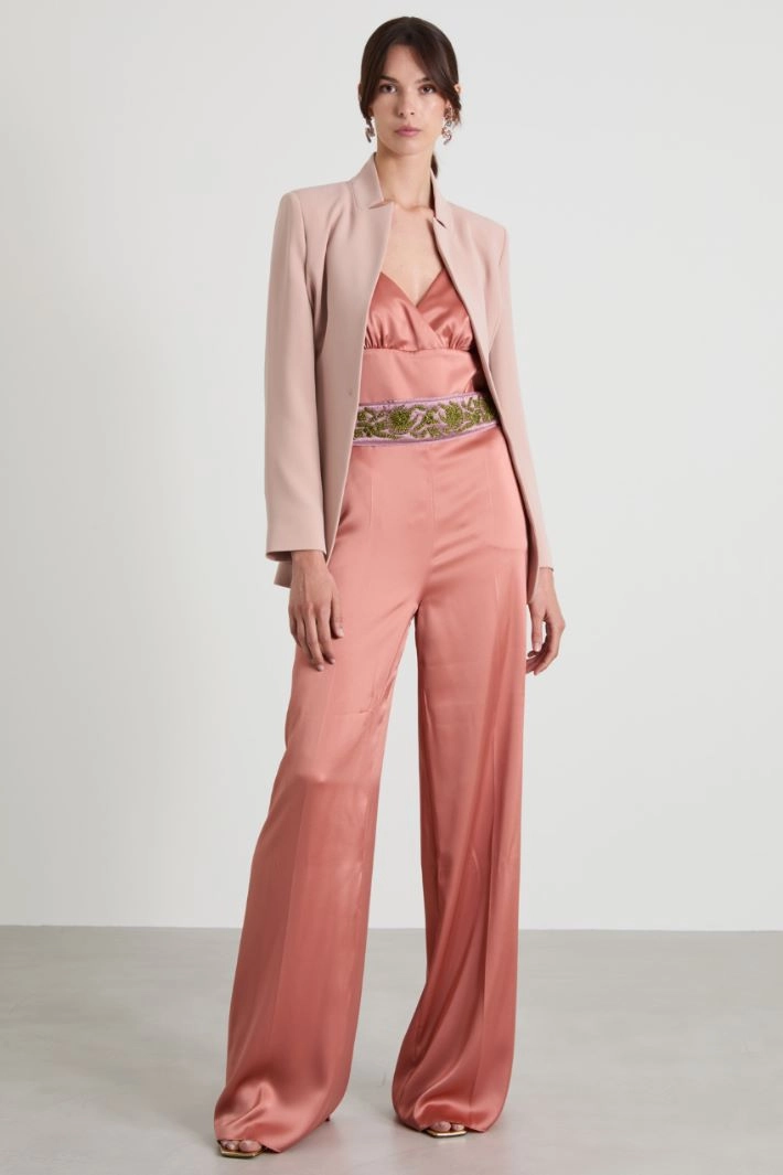 Cady jacket with sash - POWDER PINK