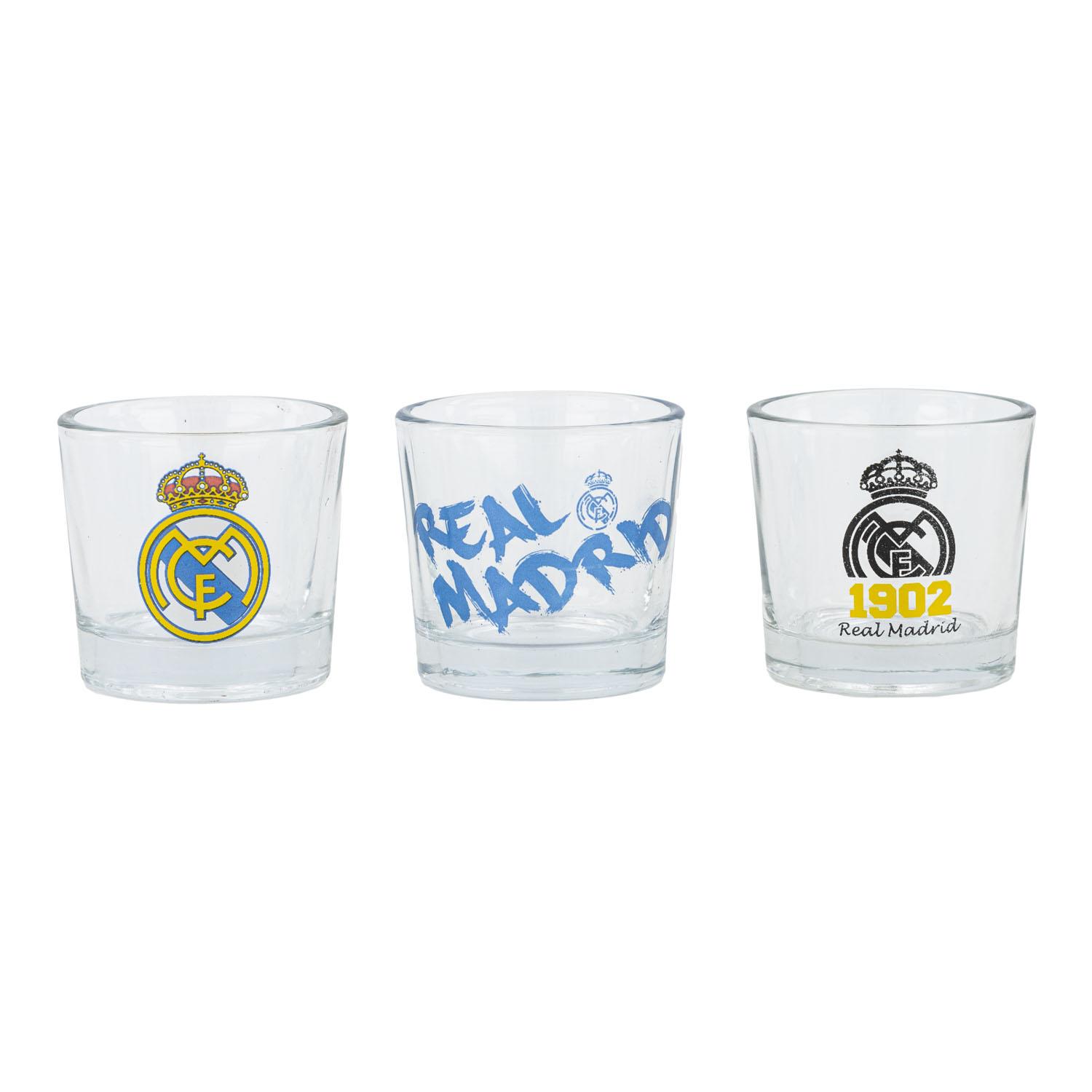 50ml Pack 3 Shot Glasses Real Madrid