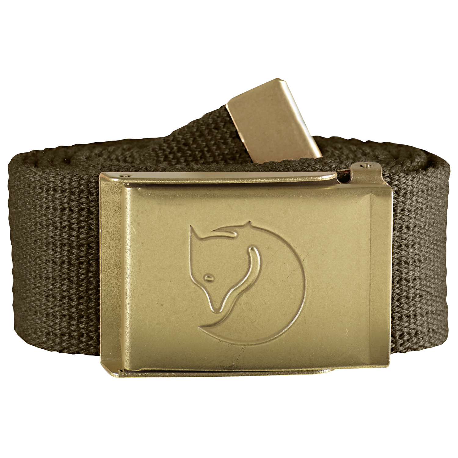 Fjällräven Travel Canvas Brass Belt (Dark Olive)