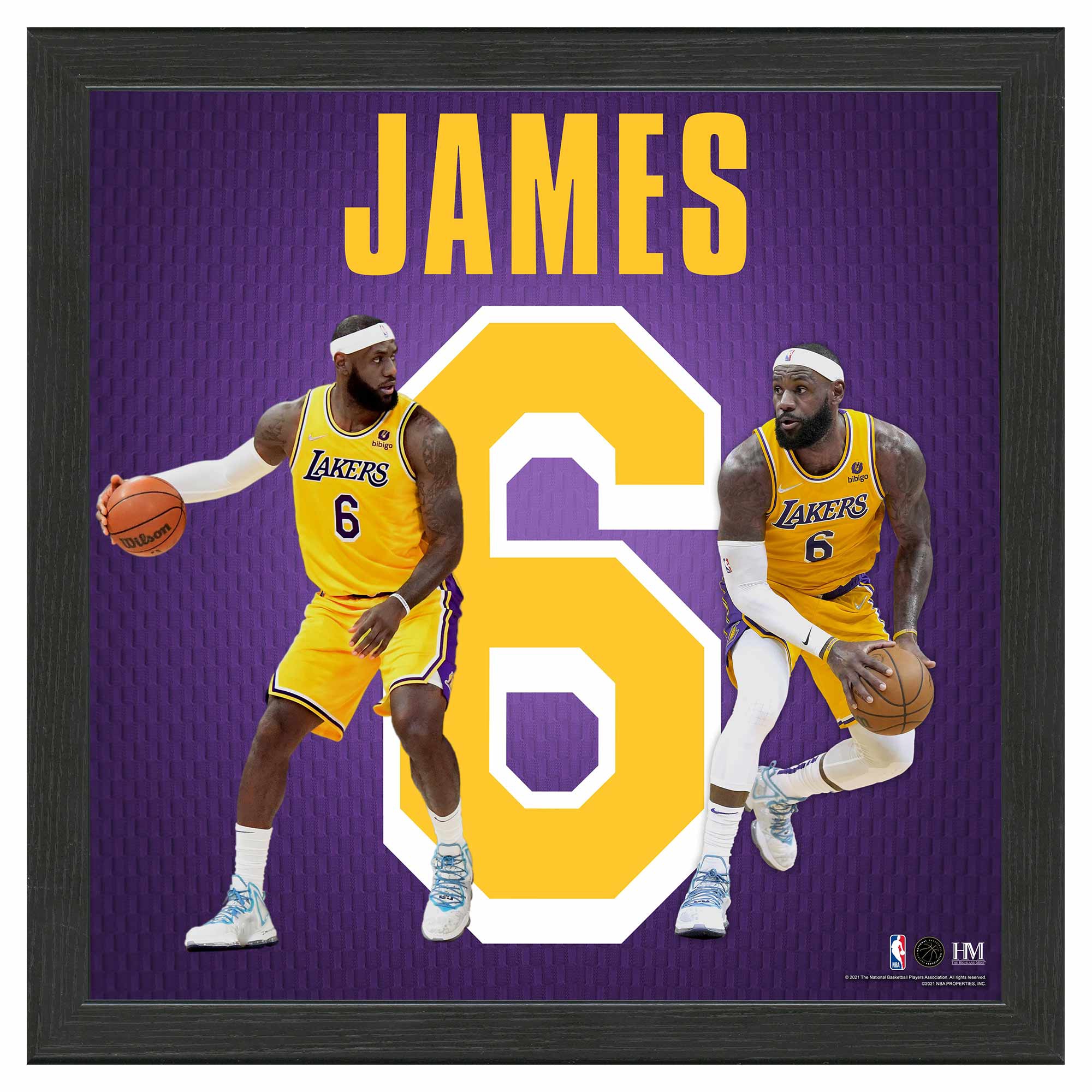 LeBron James #6 Los Angeles Lakers Impact Jersey Framed NBA Photo