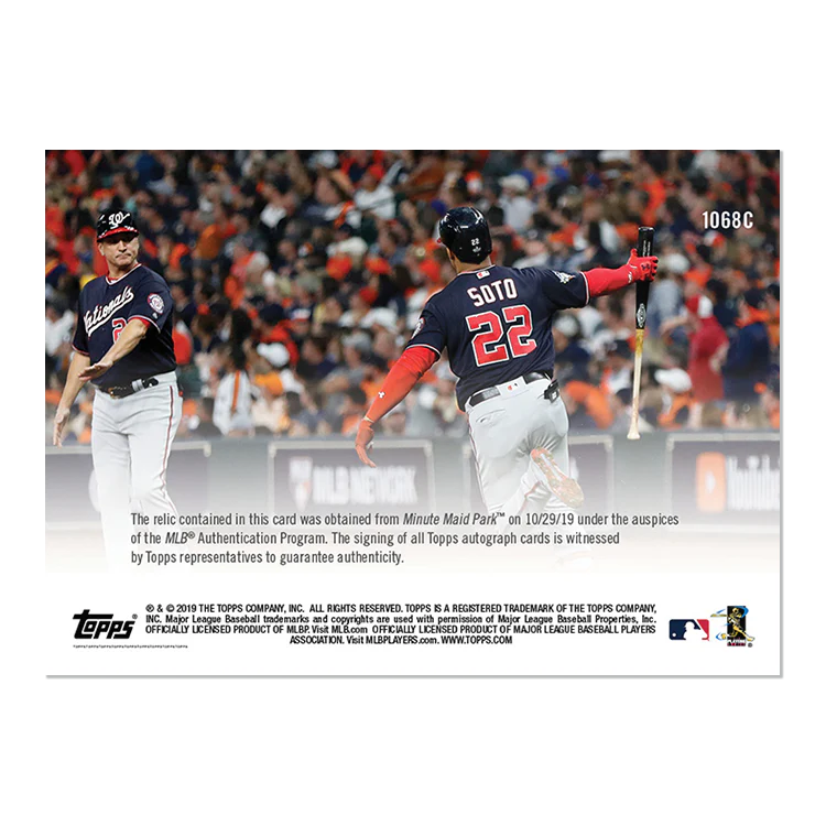 On-Card Auto Relic # to 25 - Juan Soto - MLB TOPPS NOW® Card 1068C