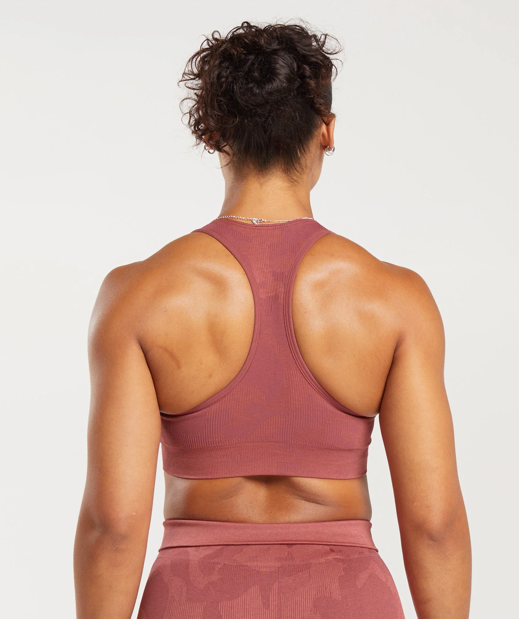 Adapt Camo Seamless Ribbed Sports Bra Soft Berry/Sunbaked Pink