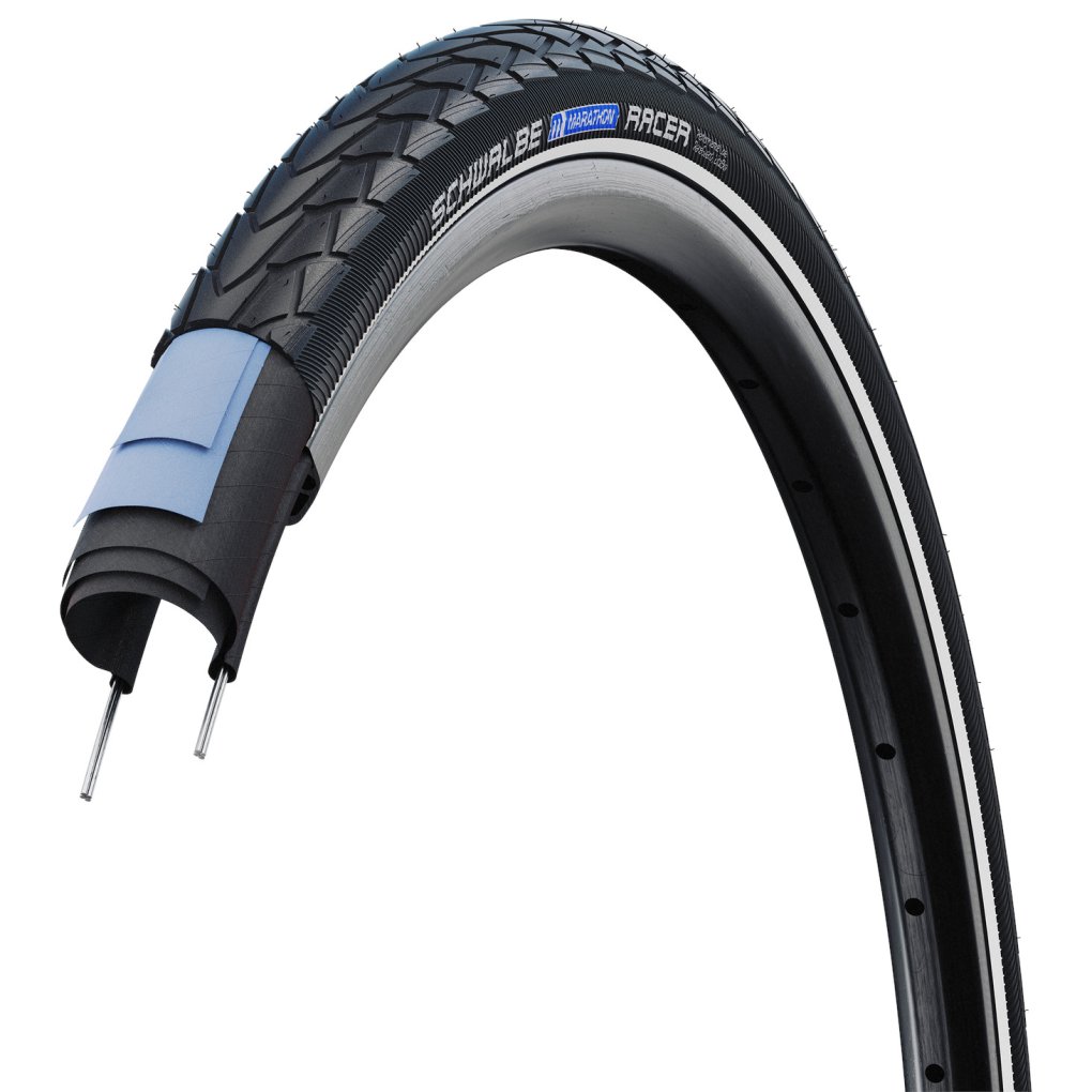 Schwalbe Marathon Racer Wire Bead Tire - Addix Green | RaceGuard | E-25 - 20x1.50