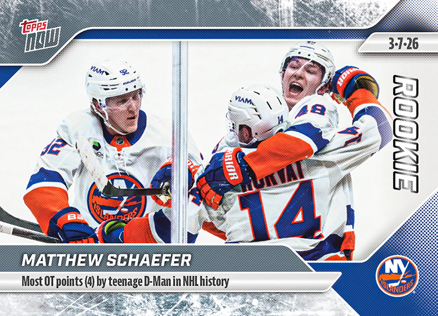 Matthew Schaefer - 2025-26 NHL Topps NOW® - Sticker # 117 Pack - PR: 1635