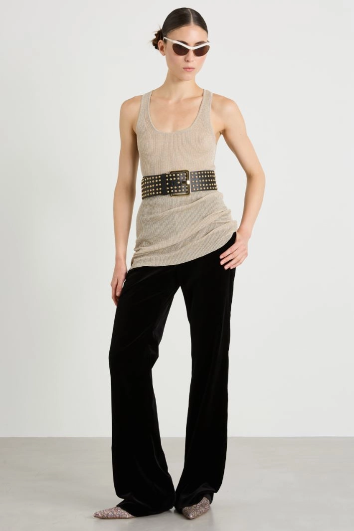 Lurex knit top - PLATINUM