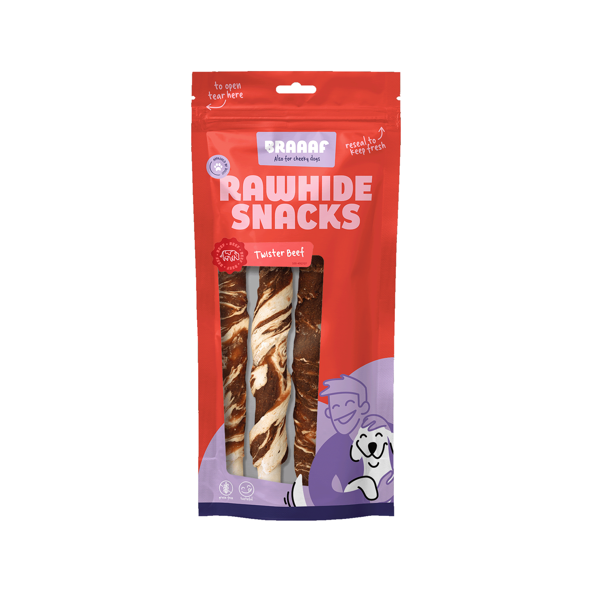 Braaaf Twister - Beef and Fish - 3 pieces